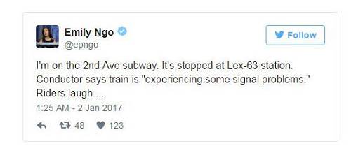 不過(guò)，據(jù)美媒報(bào)道，問(wèn)題最終得到解決，人們還是興奮地乘著列車(chē)駛向了布魯克林。