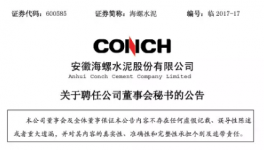 海螺水泥聘任周波為董秘 曾任公司副總會計(jì)師