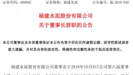 福建水泥董事長辭職