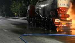 緊急！散裝水泥車起火，救援時突發(fā)爆響！