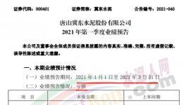 冀東水泥預(yù)虧！一季度凈利潤(rùn)虧損4000–6000萬元！