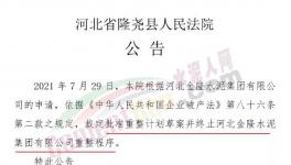 又有水泥企業(yè)申請(qǐng)重整和破產(chǎn)清算通過！
