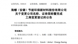 更名！“海螺型材”現(xiàn)已更名為“海螺新材”！