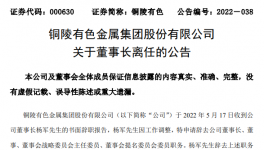 中國銅工業(yè)板塊第一股董事長辭職，下一站海螺集團(tuán)！